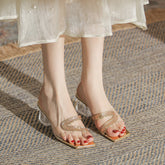 Damen Kristall Outdoor Bankett Transparent Cutout Hohe Sandalen